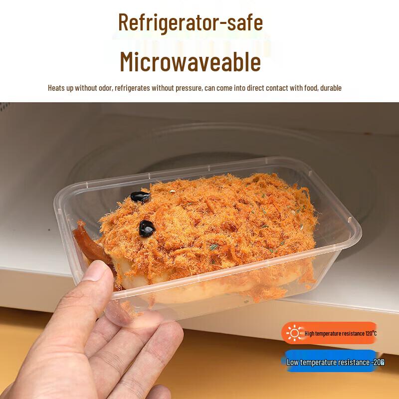 LAOXIANGHE 650ml Rectangular Disposable Takeout Food Containers