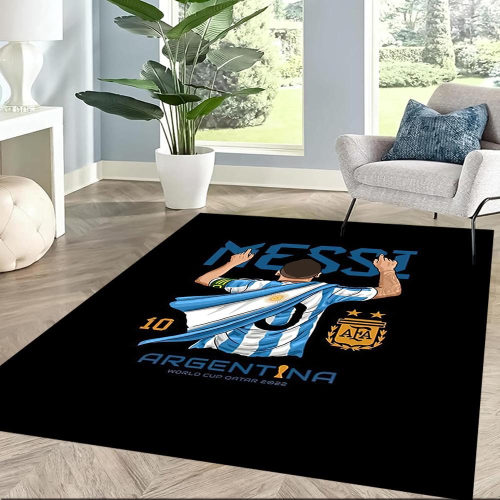 Messi's Iconic Number 10 Square Rugs Are a Great Choice for Living Rooms, Bedrooms, Home Décor, and As Gifts.