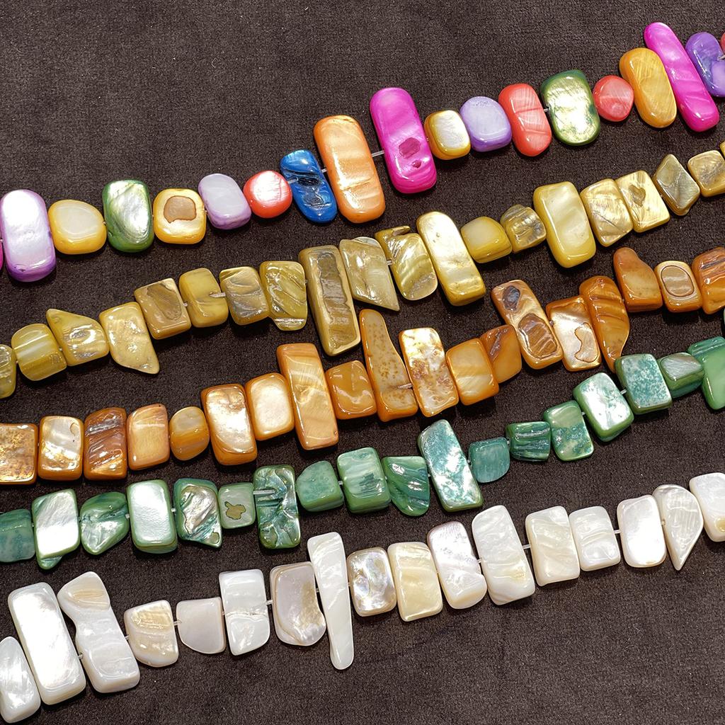 3 Strands/Pack, Natural Freshwater Shell Irregular Chip Beads 10-22mm 38cm Flat Slice Loose Beads For DIY Necklace Bracelet Jewelry Making