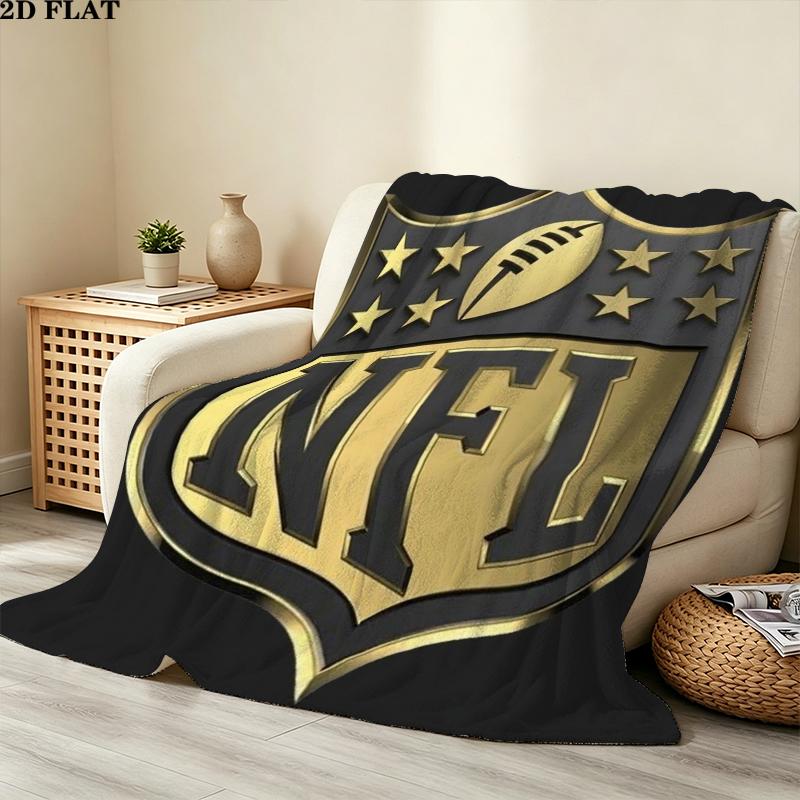 National Football League Print Flannel Blanket, High Quality Comfortable for All Seasons, Home Decor, Warmth and Comfort, Perfect for Christmas Gifts