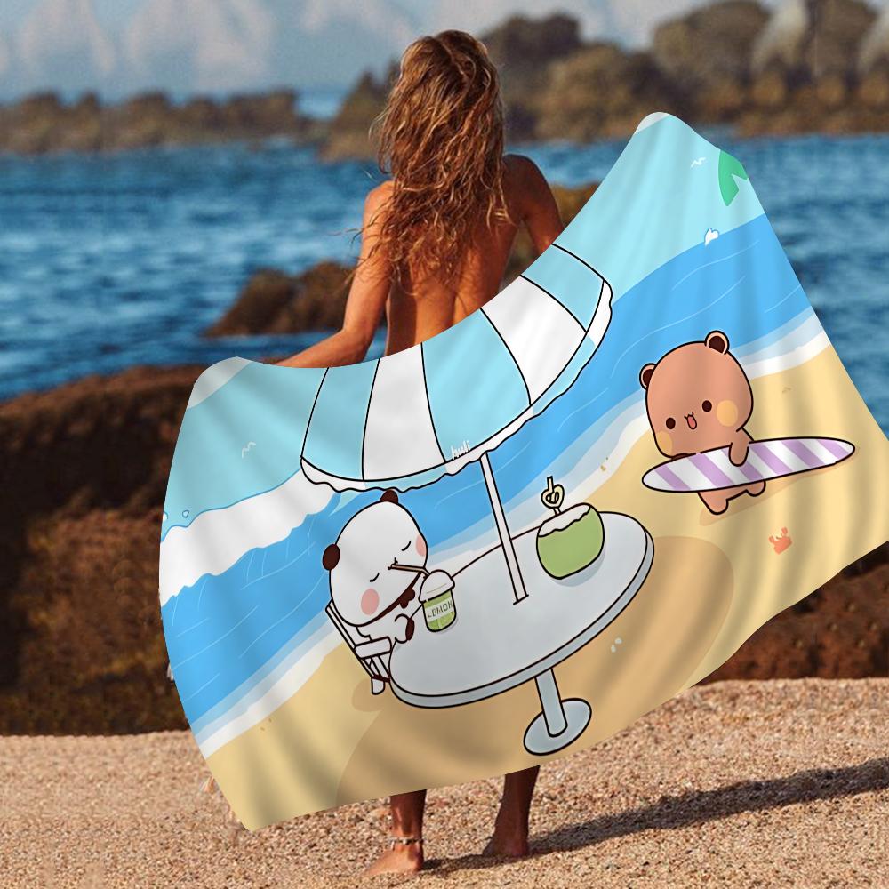 1pc Bubu And Dudu Beach Towel Cartoon Cute Summer Kids Large Bath Pool Beach Towel Microfiber Absorbent For Swimming Travel