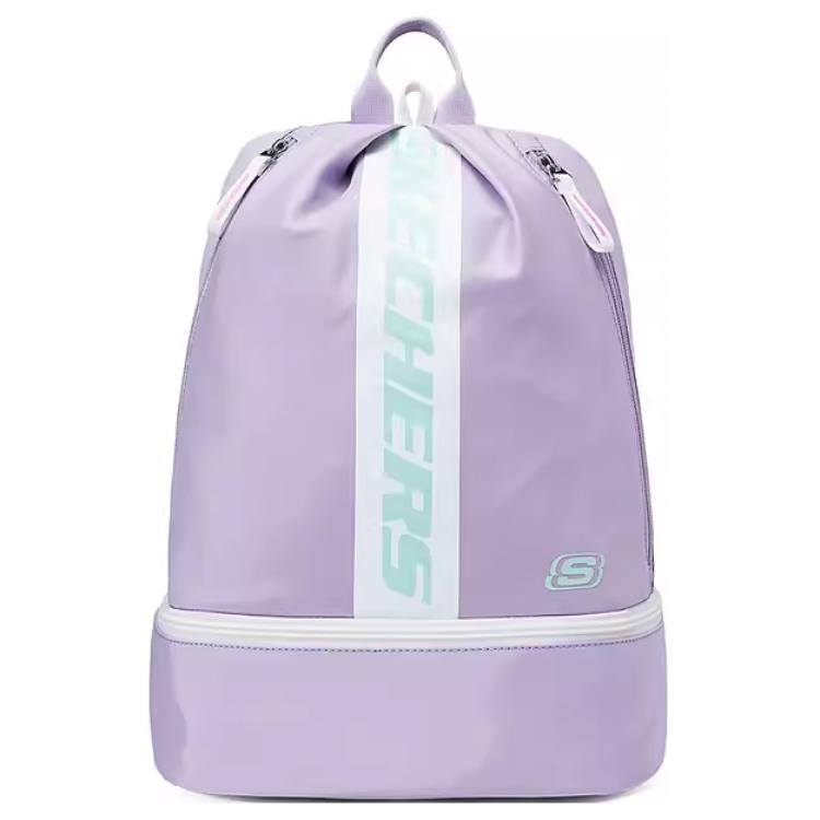 Skechers Travel Casual Zipper Closure Fabric Backpack Women Backpack Light-Snow-Blue P224K016-00EW Light Snow Cyan