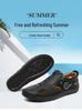 Men's Breathable Stitched Beach Sandals - Wear-resistant Outdoor Sports Style, Big Size Shoes