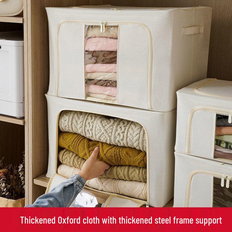 Large Capacity Oxford Cloth Storage Box with Steel Frame for Clothes and Quilts