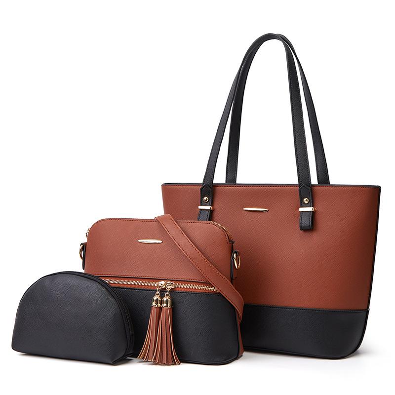"2024 New Style Mother-Child Bag: Elegant 3-Piece Set, Single Shoulder & Crossbody Women's Handbag"