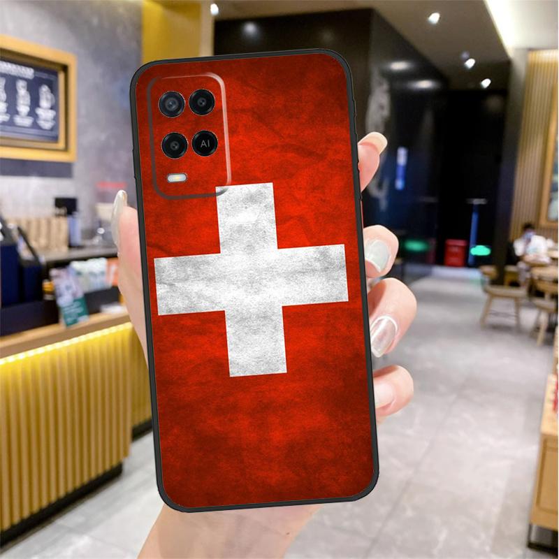 Switzerland Swiss Flag Case For Oppo A5 Pro A15 A17 A57 A77 A60 A80 A40 A18 A38 A58 A78 A98 A96 A76 A16 A94 A74 A54