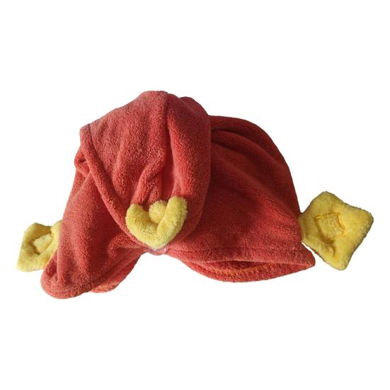 Hair Drying Towel Absorbent God of Wealth Hair Wrap with Button Fast
