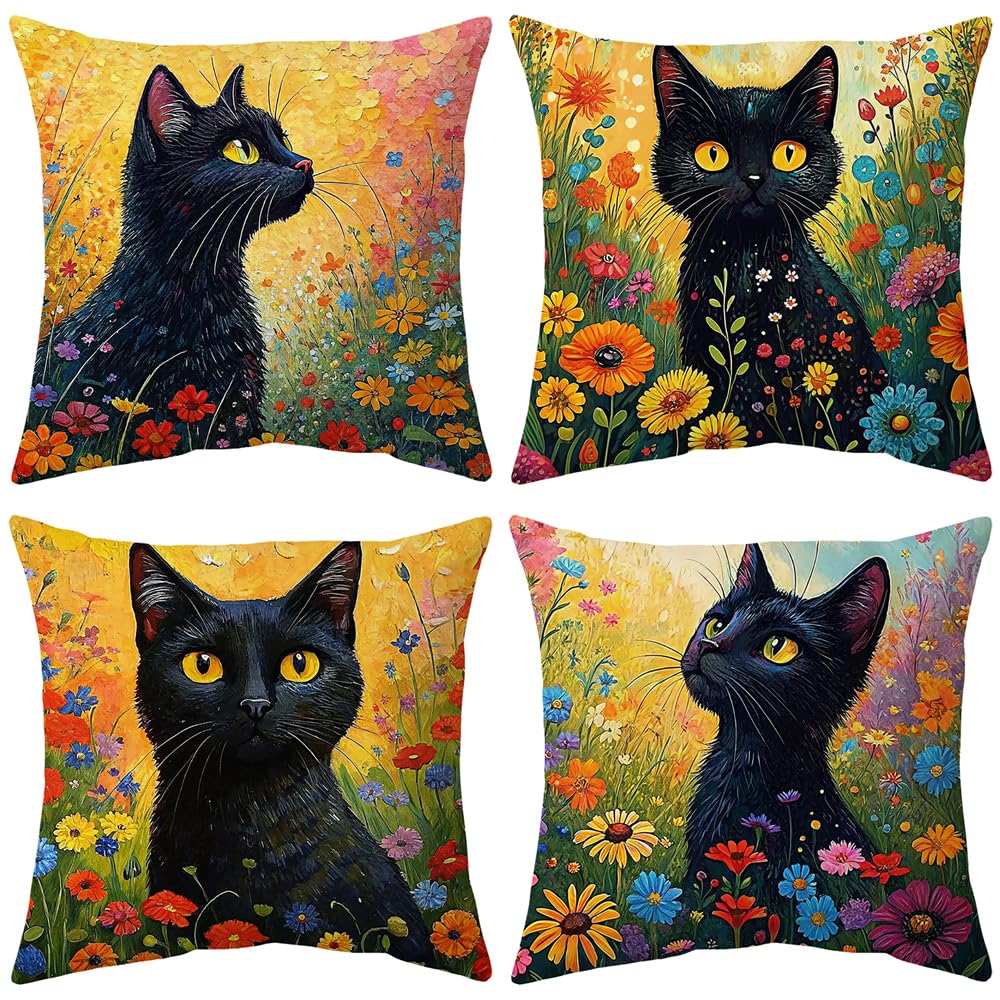 4Pcs Abstract Plant Geometric Shape Printed Pillow Cover Polyester Cushion Case 2D Flat Printing Pillowcase Nordic Calm Now