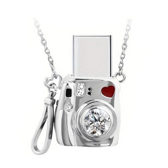 Mini Kamera Kolyeli Kolye Kişiye Özel Fotoğraflı Kolye Anı Takısı Kadınlar Kız Arkadaş Eş Fotoğrafçılık Severler İçin Hediyeler