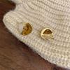 Maillard Warm Winter Caramel Heart Earrings - Fashionable, Versatile, Sweet Style for Commuting