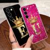 Case For Realme C83 5G/P4 Lite 5G Transparent TPU Silicone Shockproof Soft Casing Beautiful Crown Letters Pattern Couple Shell
