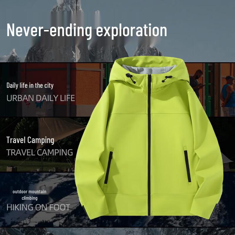 Jeanswest Men's Water-Repellent Windproof Fleece-Lined Outdoor Jacket