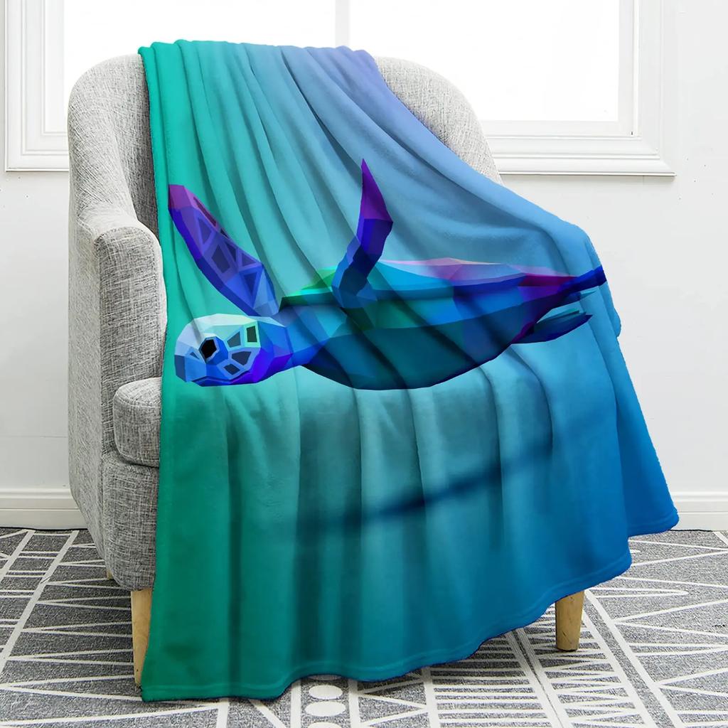 Flannel Fleece Bed Blankets Lightweight Cozy Throw Blanket for Couch Sofa Bedroom Adults Teen Sea Turtle Ocean Animal Landscape