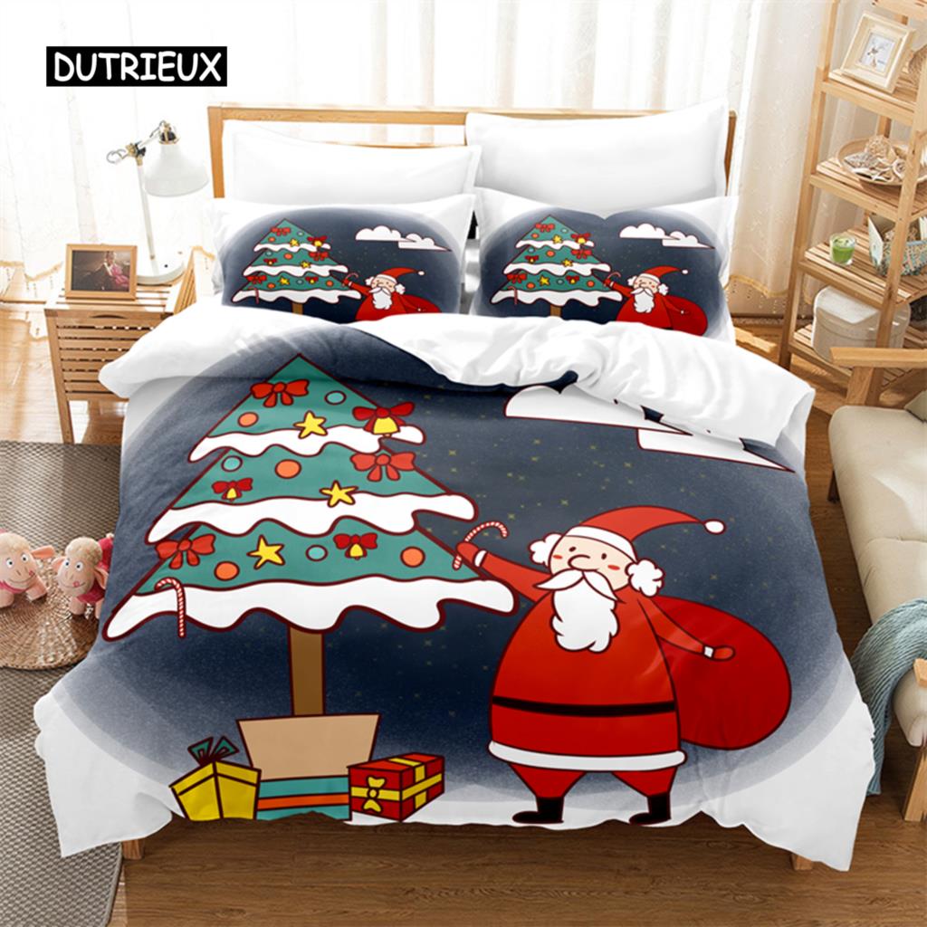 Set Biancheria da Letto Natalizio Set Copripiumino Set Biancheria da Letto 3d Stampa Digitale Biancheria da Letto Queen Size Set Biancheria da Letto Design alla Moda