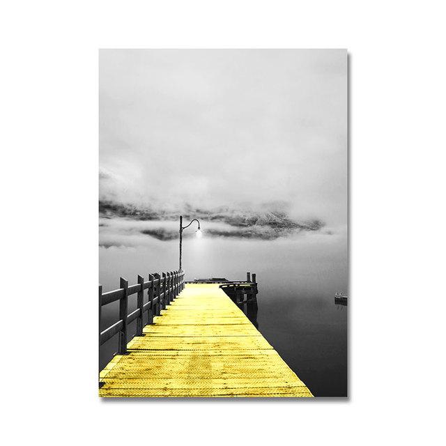 

Современный абстрактный пейзаж, настенное искусство, золотой мост, постеры, принт, скандинавские картины, печать на холсте, картины для украшения стен дома 21*30cm