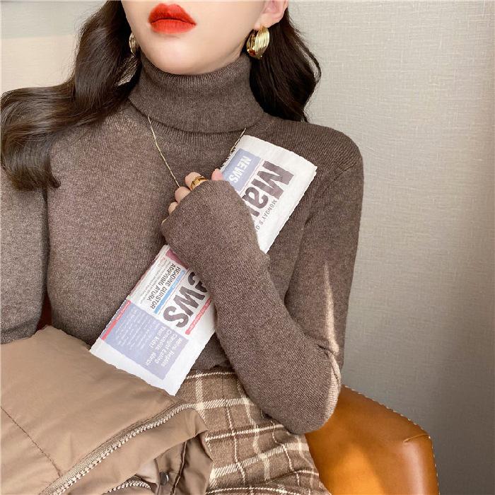 Women's Slim-Fit White High-Neck Sweater - Autumn/Winter 2026 Knitwear