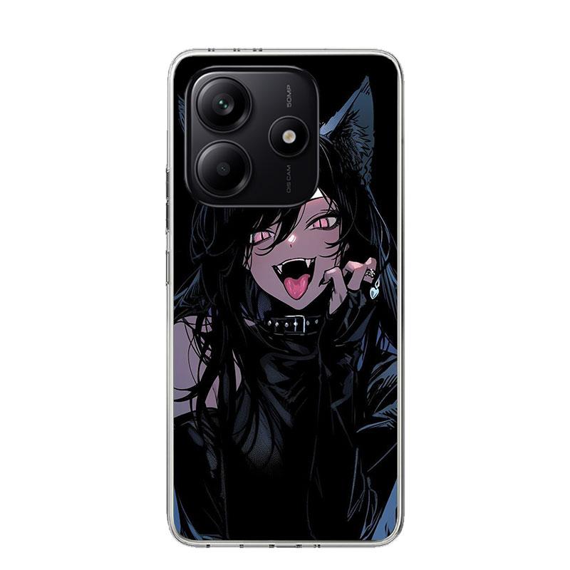 Cartoon Cool Demon Girl Phone Case For Xiaomi Redmi Note 15 14 13 12S 12 Pro Plus 11S 11E 11 11T 10S 10 Art Soft Pattern Cover R