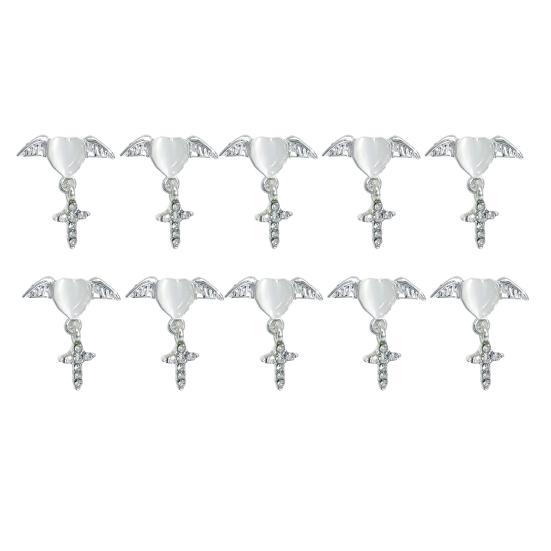 10Pcs Manicure Decorations Creative Shape Non-Fading Durable Excellent 3D Rhinestones Pendant Style Nail Art Jewelry Accessories