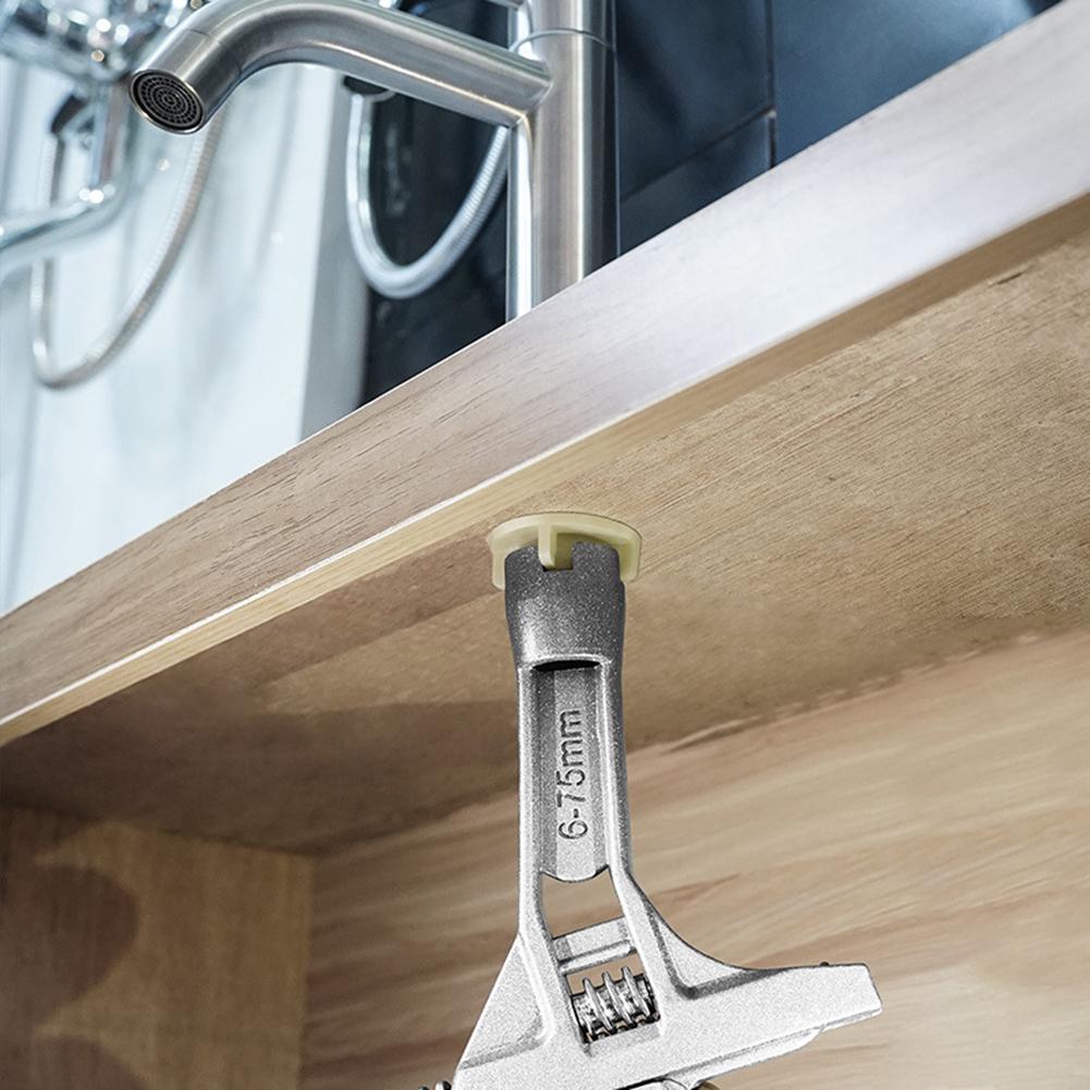 Aluminium Alloy Adjustable Wrench Multifunctional Large Opening Wrench Sanitary Wrench Tool for Washbasin Tube Nut Disassembly