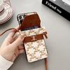 Rhombus Crossbody Lanyard Wallet Card Holders PU Leather Case For Samsung Galaxy Z Flip 4 zFlip 3 Flip 5 Cover Coque