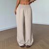 Holiday Style High Waist Wide Leg Elastic Pants