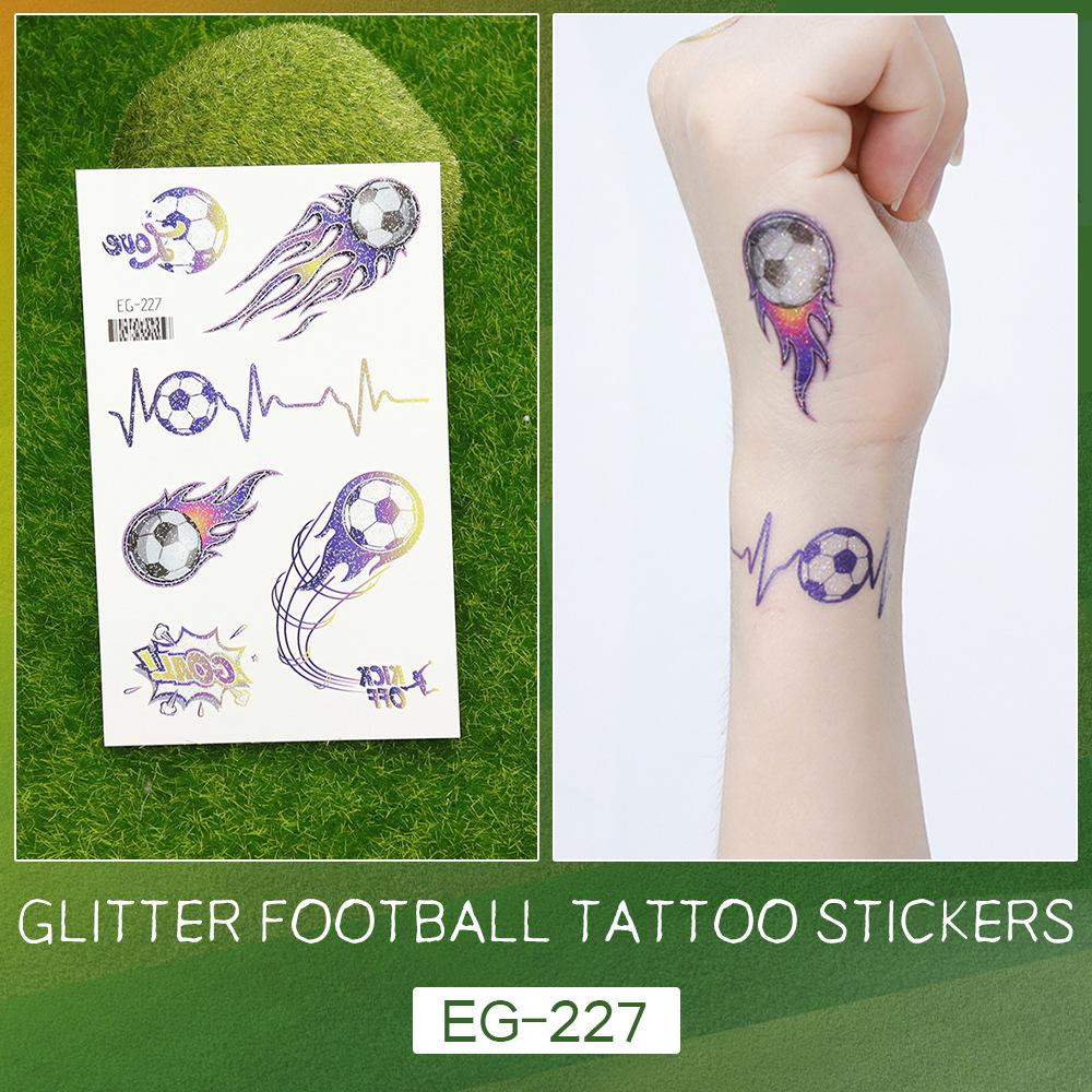 2026 World Cup Waterproof Glitter Football Face Tattoos