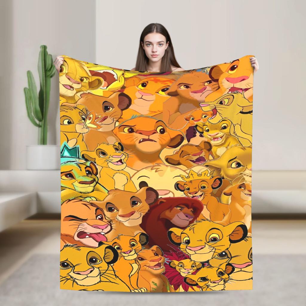 Lion King Simba Friends Blanket Wool Awesome Breathable Throw Blankets for Chair Covering Sofa Winter