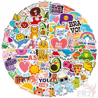 100PCS/200PCS Q Funny English Kids Rewards Stickers DIY Fashion Doodle Decals Stickers