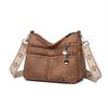 Soft Leather Bag with Large Capacity for Middle-aged and Elderly Mothers, Versatile Multi-layered Women's Crossbody Bag