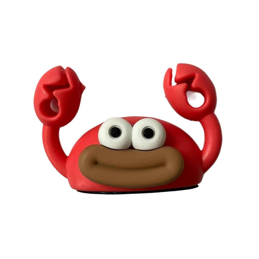 Silicone Self Adhesive Cartoon Crab Cable Clip Wire Holder Organizer for Desktop Data Cord Management Creative Stand Wire Puller