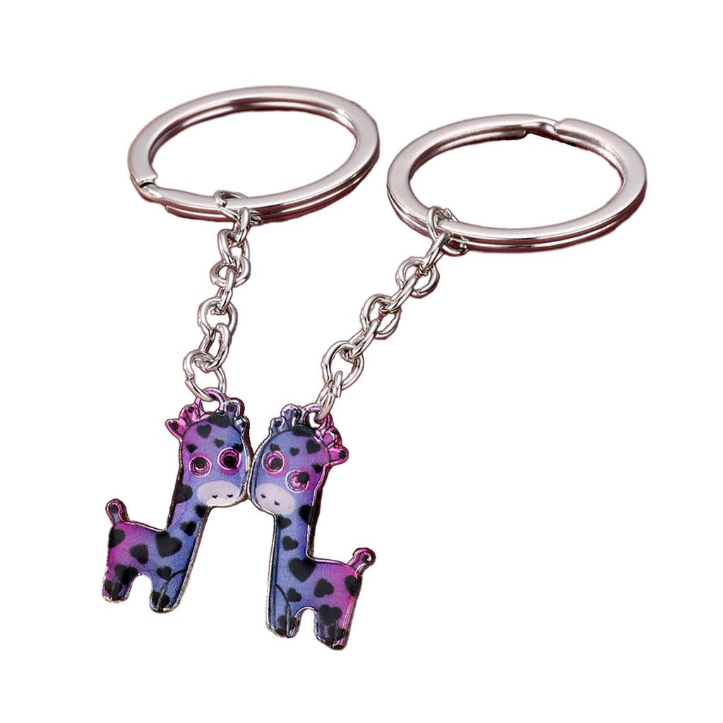 2 Pieces Cute Animal Keychain Set Magnetic Keychains Alloy Material Fashion Bag Pendant Trendy Bag Charm for Kids Girls