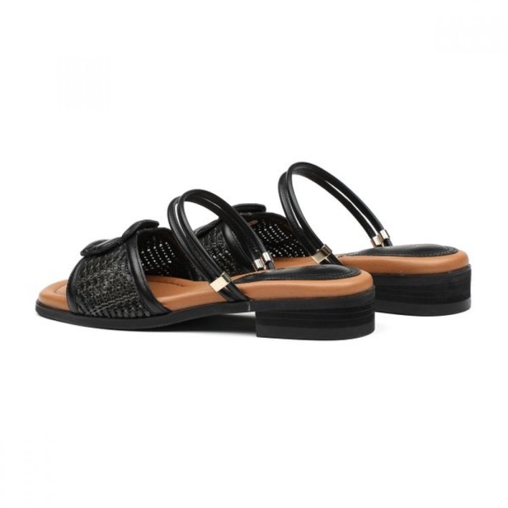 Kumkang Women Cable Knit Strap Flat Sandals Rensac5533k5