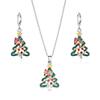 New Trendy Crystal Zircon Christmas Tree Drop Earrings for Women Shiny Rhinestone Creative Xmas Tree Earrings Party Jewelry Gift