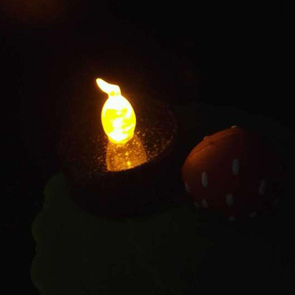 Black Flameless Votive Candle Battery Operated Flickering Light
