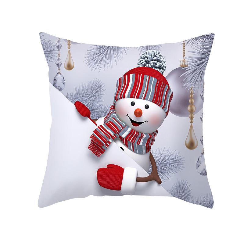 45X45CM Christmas Pillowcase Nordic Home Sofa Cushion Cover Cartoon Anime Printing Office Pillowcase for Home Santa Sofa Ornaments Cushion Cover