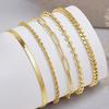 5Pcs Gold Color Bracelets Set For Women Dainty Beaded Cuban Paperclip Chain Adjustable Multilayer Trendy Jewelry Accessories