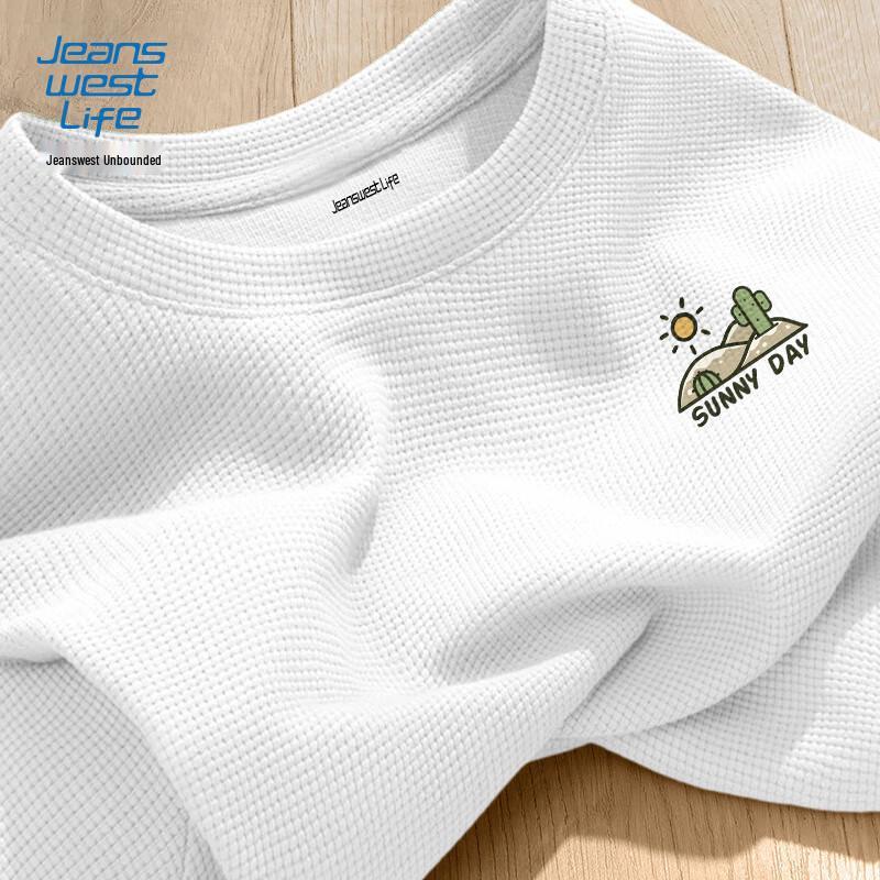 JEANSWEST LIFE Men s Waffle Knit Short Sleeve T-Shirt M