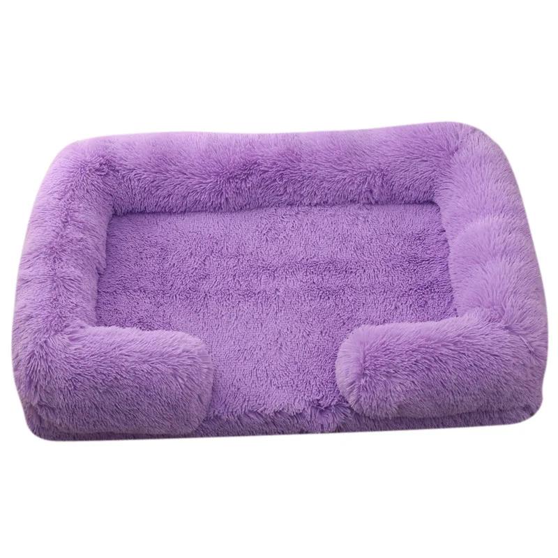 Grand lit pour chien en peluche pour animal de compagnie, coussin épais d'hiver, lit de couchage pour chien, canapé amovible, petit et grand chien