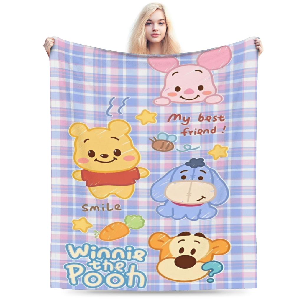 Winnie the Pooh Blanket Cute Cartoon Flannel Awesome Warm Throw Blankets for Bedding Lounge Spring Autumn