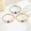 Accessories Women'S Rhinestone Geometric Open Folding Bracelet Inlaid Zircon Bracelet