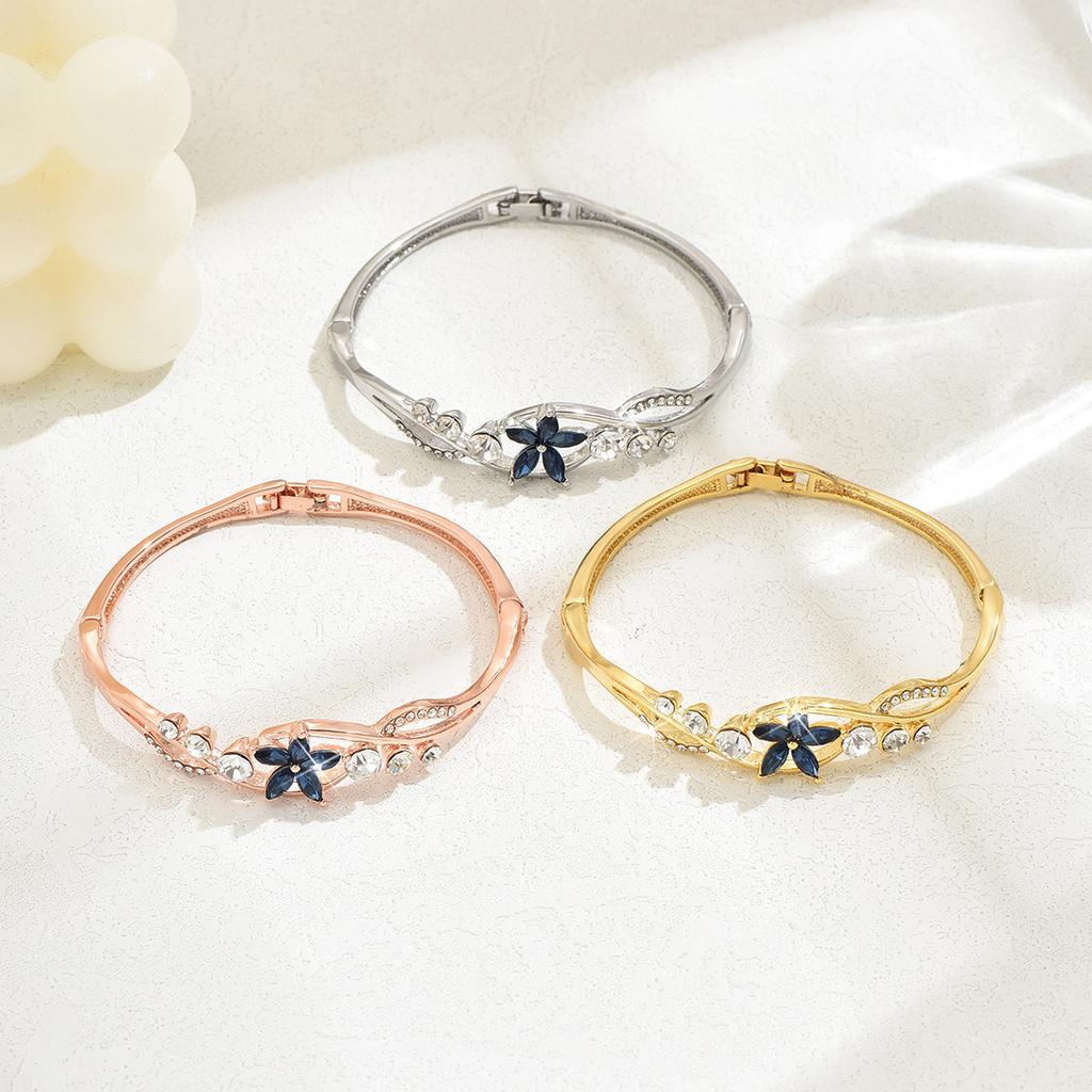 Accessories Women'S Rhinestone Geometric Open Folding Bracelet Inlaid Zircon Bracelet