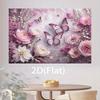2D Bridal Shower Backdrop, Elegant Pink Floral & Butterfly Banner