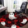 1pc Ghost Floral Pattern Chair Carpet for Office, Round Non Slip Durable Large Size Office Carpet, Suitable for Office
