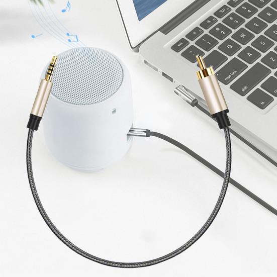 1/2m RCA to AUX 3.5mm Jack Coaxial Audio Connector Cable for Xiao-mi 1/2 TV