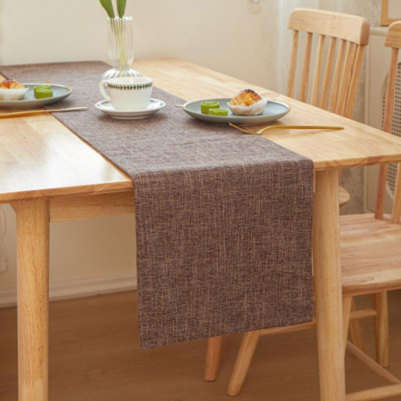 Double Sided Exquisite Craftsmanship Table Runner Chinese Tea Mat Cloth Artificial Linen Tablecloth Festival Party Daily Dining Table Decora Fabric