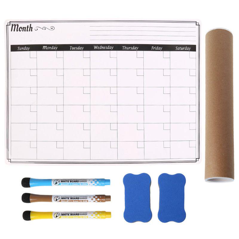 A5 Dry Wipe Magnetic Fridge Whiteboard Home Notice Memo Message Board with 3 Pen