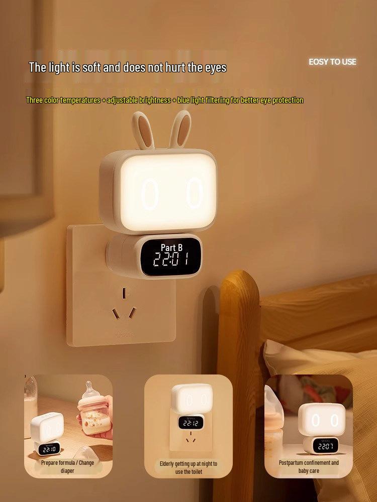Rabbit Bedside Night Light with Remote - Baby Feeding & Eye Protection Lamp