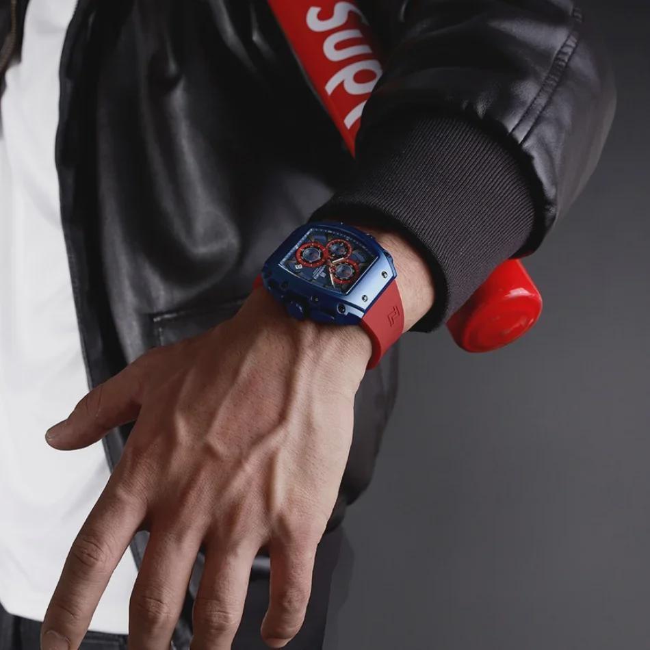 Men Sport Waterproof Quartz Watch Luxury Barrel-Shaped Steel Band Alloy Dial Casual Couple Luminous Wristwatch
