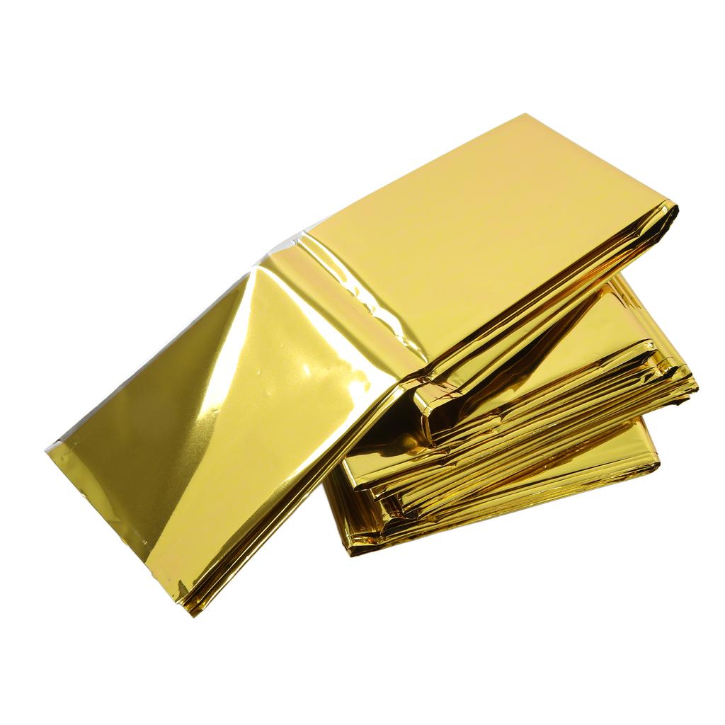 Emergency Blankets Foldable PET Aluminized Film Thermal Blanket Portable Survival Blanket for Journey Camping Outdoors