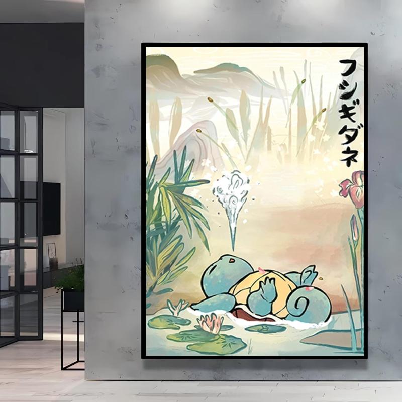 Canvas Artwork Painting Pokemon Pikachu Picture Home Decor Classic Character Images Spray Painting Home Decor Holiday Gift